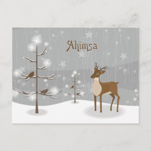 Cartes Pour Fêtes Annuelles Ahimsa Holiday Reindeer