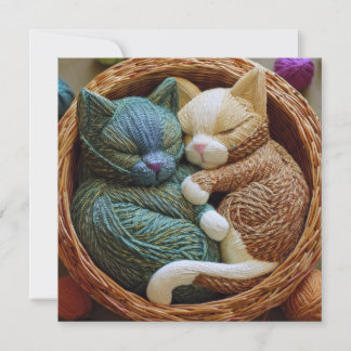 Cartes Pour Fêtes Annuelles AI Yarn Cat