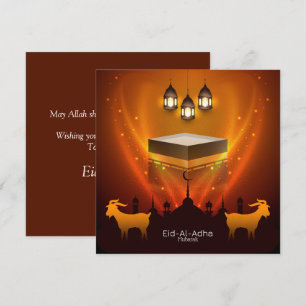 Cartes Pour Fêtes Annuelles Aïd Al Adha Moubarak Kaba Shareef Chèvre islamique