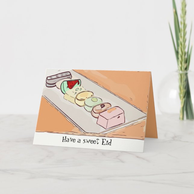 Cartes Pour Fêtes Annuelles Aïd doux (Devant)
