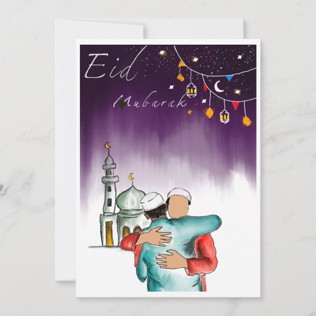 Cartes Pour Fêtes Annuelles Aïd Moubarak (Devant)