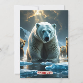 Cartes Pour Fêtes Annuelles Aidez-nous - Ours polaires sur la glace fine
