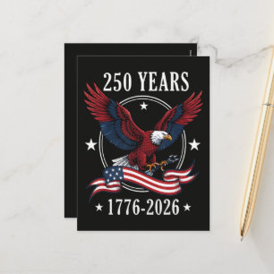 Cartes Pour Fêtes Annuelles Aigle Et Drapeau 250 Ans 1776-2026 250ème