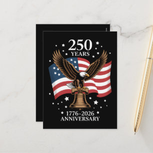 Cartes Pour Fêtes Annuelles Aigle et Drapeau 250 Ans d'Amérique 1776-2026