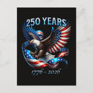 Cartes Pour Fêtes Annuelles Aigle et drapeau patriotiques 250 ans 1776-2026
