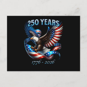 Cartes Pour Fêtes Annuelles Aigle Patriotique et Drapeau 250 Ans 1776-2026