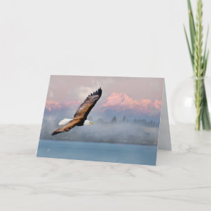 Cartes Pour Fêtes Annuelles Aigle S'Élevant Au-Dessus Des Montagnes Toute Occa