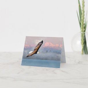 Cartes Pour Fêtes Annuelles Aigle S'Élevant Au-Dessus Des Montagnes Toute Occa
