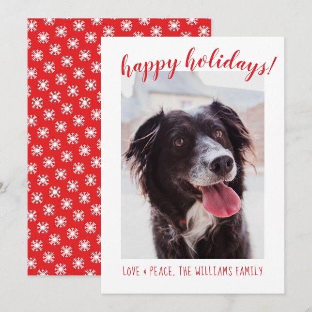 Cartes Pour Fêtes Annuelles Aiguille les esprits brillent votre chien photo va (Devant / Derrière)
