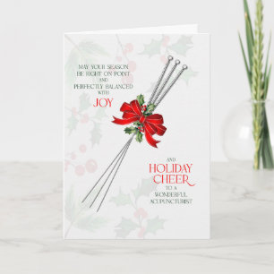 Cartes Pour Fêtes Annuelles Aiguilles d'acupuncture Joie et gaieté saisonnière