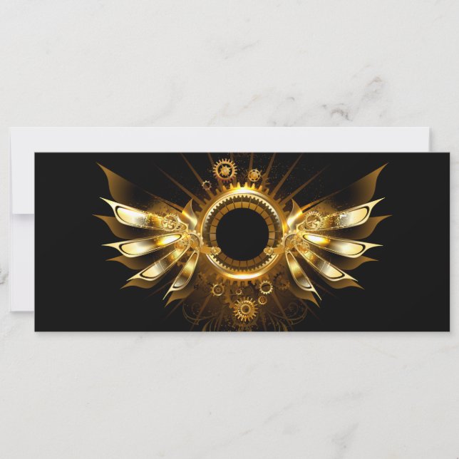 Cartes Pour Fêtes Annuelles Ailes de Steampunk (Devant)