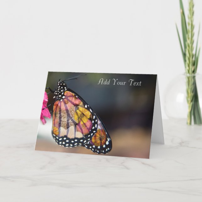 Cartes Pour Fêtes Annuelles Ailes papillon - Papillons et fleurs (Devant)