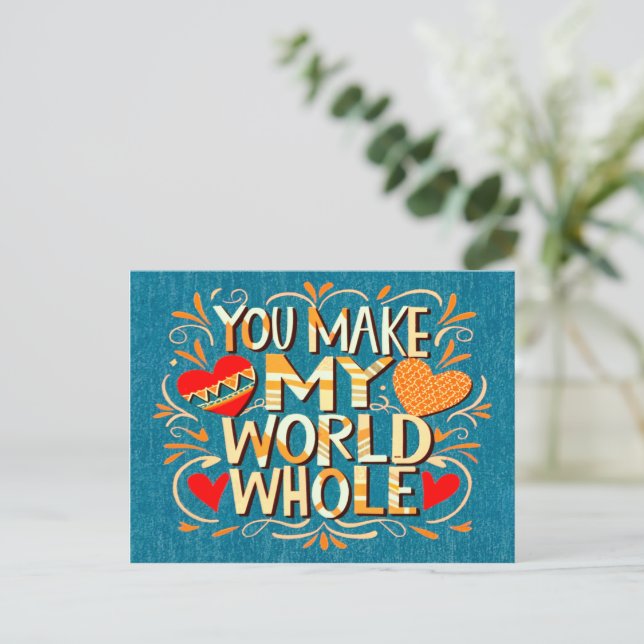 CARTES POUR FÊTES ANNUELLES AIME CITER "TU FAIS DE MON MONDE ENTIER" (Debout devant)