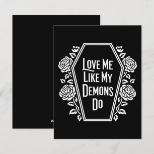 Cartes Pour Fêtes Annuelles Aime-moi comme mes démons le font Dark