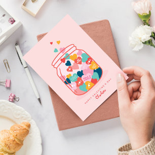 Cartes Pour Fêtes Annuelles Aimer Candy Heart Messages Mason Jar Valentine