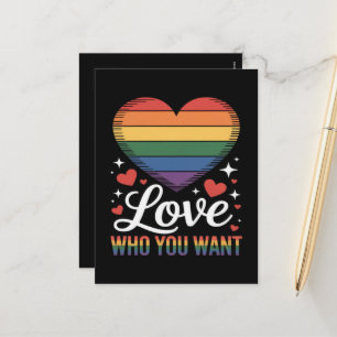Cartes Pour Fêtes Annuelles Aimez qui vous voulez Fierté gay LGBT