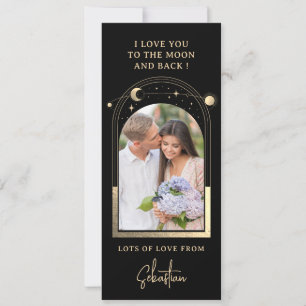 Cartes Pour Fêtes Annuelles Aimez-Vous À La Lune Photo Celestial Black Gold