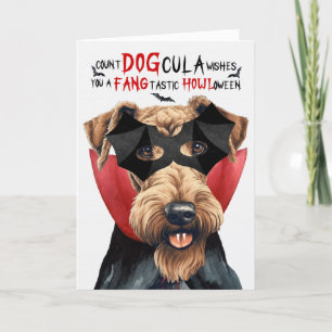 Cartes Pour Fêtes Annuelles Airedale Terrier Chien Funny Comte DOGcula Hallowe
