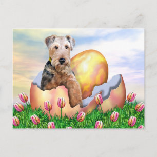 Cartes Pour Fêtes Annuelles Airedale Terrier Easter Surprise