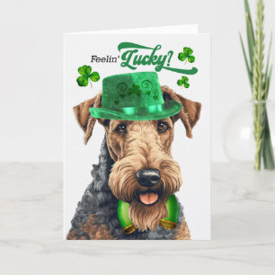 Cartes Pour Fêtes Annuelles Airedale Terrier Feelin' Lucky St Patrick's Day