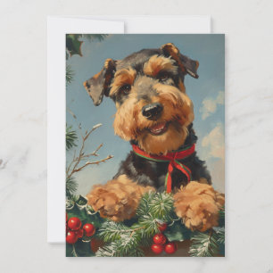 Cartes Pour Fêtes Annuelles Airedale Terrier Noël