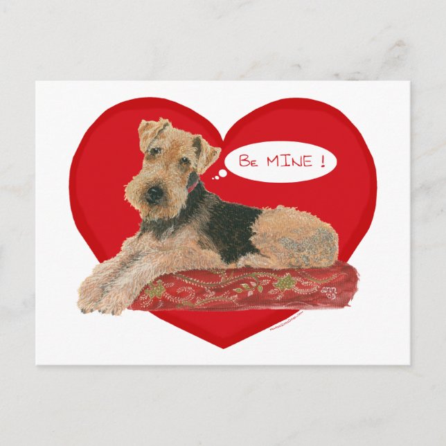 Cartes Pour Fêtes Annuelles Airedale / Welsh Terrier Valentine (Devant)