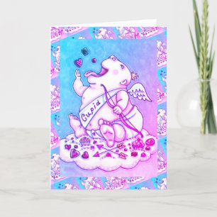 CARTES POUR FÊTES ANNUELLES AJOUTÉ À L'AMOUR BÉBÉ FUNNY CUPID, CHOCOLATE CANDY