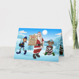Cartes Pour Fêtes Annuelles Ajouter le nom de l'enfant "Père Noël Nice List"