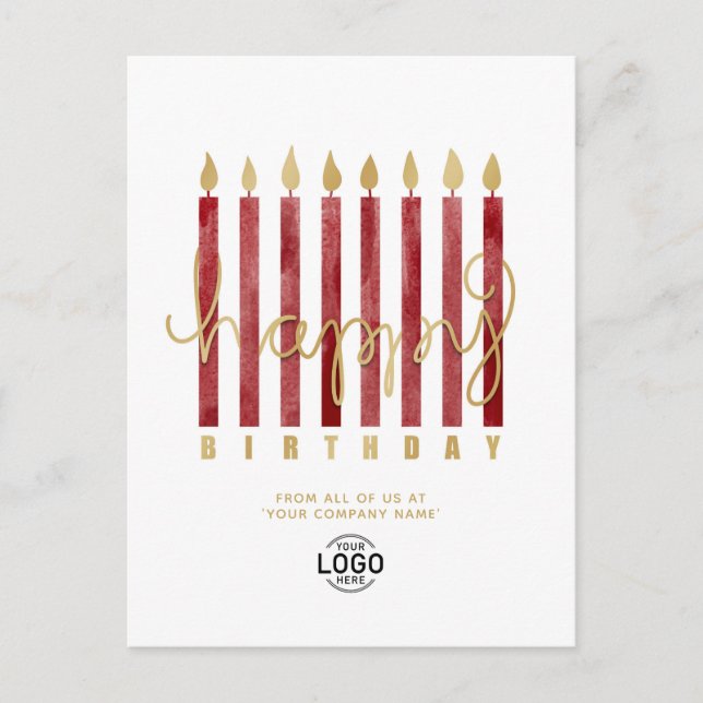 Cartes Pour Fêtes Annuelles Ajouter Logo Bougies Bourgogne Business Joyeux Ann (Devant)