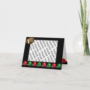 Cartes Pour Fêtes Annuelles Ajouter photo Happy Holidays Card Casque de footba