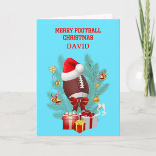 Cartes Pour Fêtes Annuelles Ajouter Un Nom Football De Noël