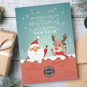 Cartes Pour Fêtes Annuelles Ajouter Votre Entreprise Logo Noël Clients