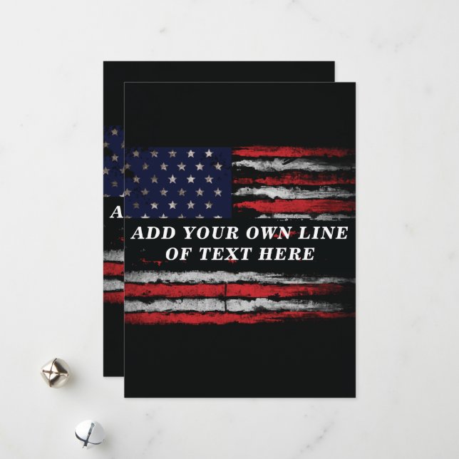 Cartes Pour Fêtes Annuelles Ajouter votre propre texte sur grunge American fla (Devant/Arrière en situation)