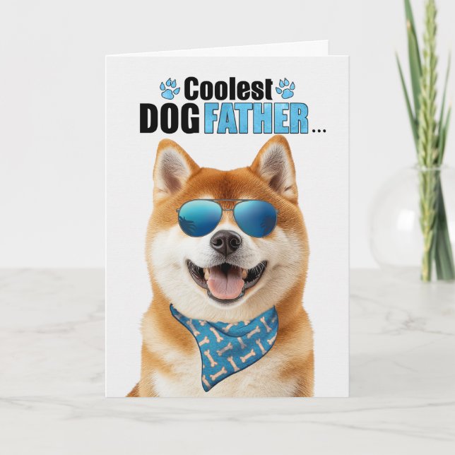 Cartes Pour Fêtes Annuelles Akita Chien Coolest Papa Jamais Fête des pères (Devant)