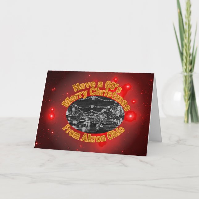 Cartes Pour Fêtes Annuelles Akron Ohio 60's Les Cards de Noël. (Devant)