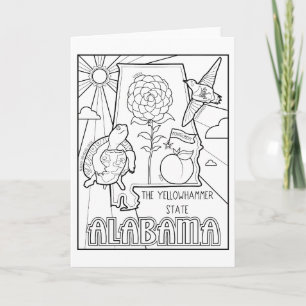 Cartes Pour Fêtes Annuelles alabama colore moi collage