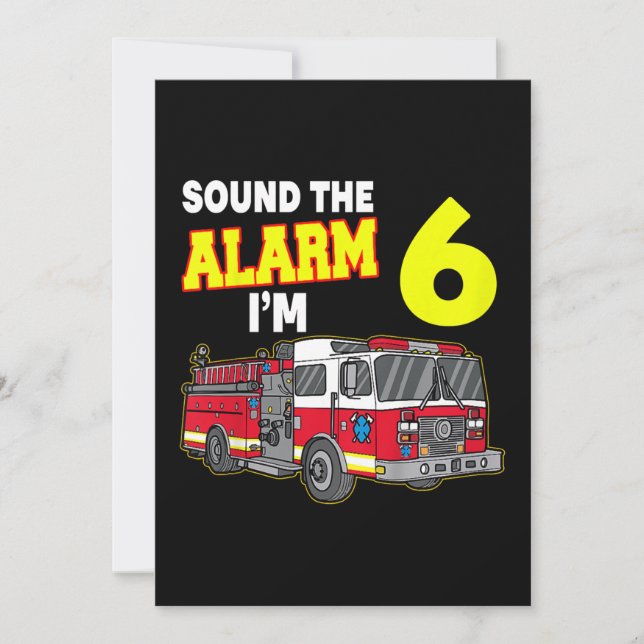 Cartes Pour Fêtes Annuelles Alarme Son Enfants Im 6 Enfants Camion Pompier (Devant)