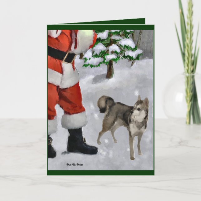 Cartes Pour Fêtes Annuelles Alaskan Klee Kai Cadeaux de Noël (Devant)