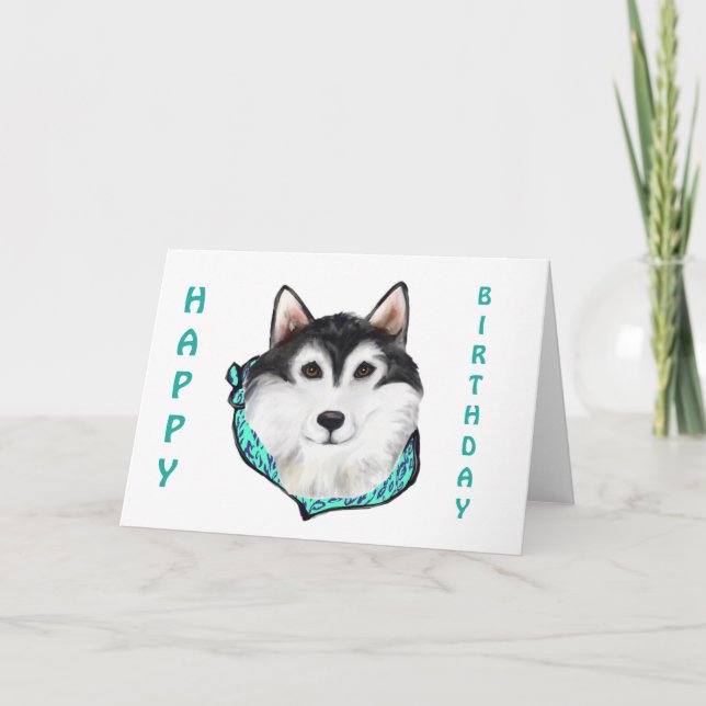 CARTES POUR FÊTES ANNUELLES ALASKAN MALAMUTE (Devant)