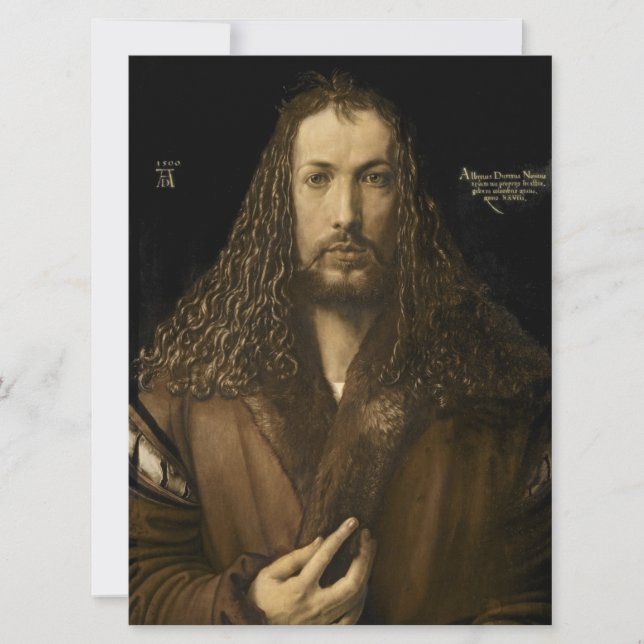Cartes Pour Fêtes Annuelles Albrecht Durer - autoportrait (Devant)