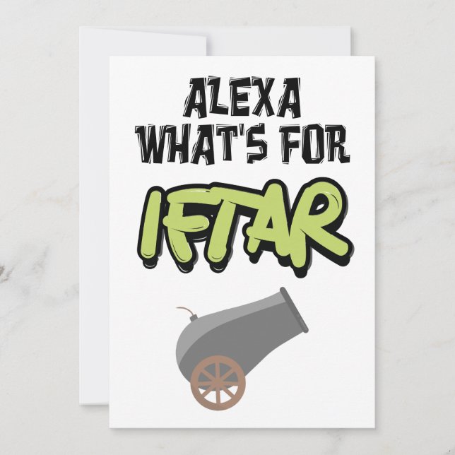 Cartes Pour Fêtes Annuelles Alexa Qu'est-ce que l'Iftar Ramadan Blague Mème  (Devant)