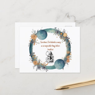 Cartes Pour Fêtes Annuelles Alice au pays des merveilles Citation, Objets Impo