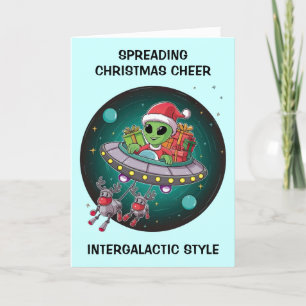 Cartes Pour Fêtes Annuelles Alien Père Noël à Noël OVNI