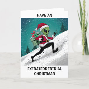 Cartes Pour Fêtes Annuelles Alien Père Noël Noël