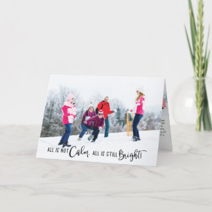 Cartes Pour Fêtes Annuelles All is Not Calm Funny Holiday Photo Card 