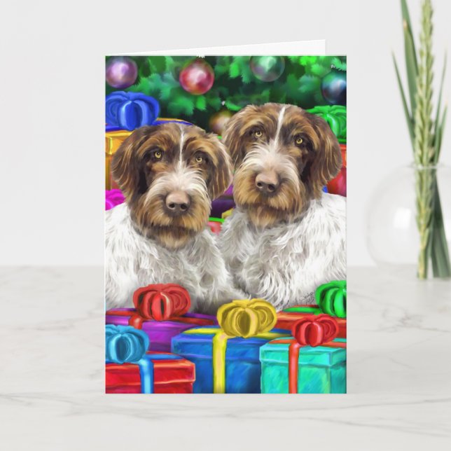 Cartes Pour Fêtes Annuelles Allemagne WH Pointer Open Cadeaux Noël (Devant)