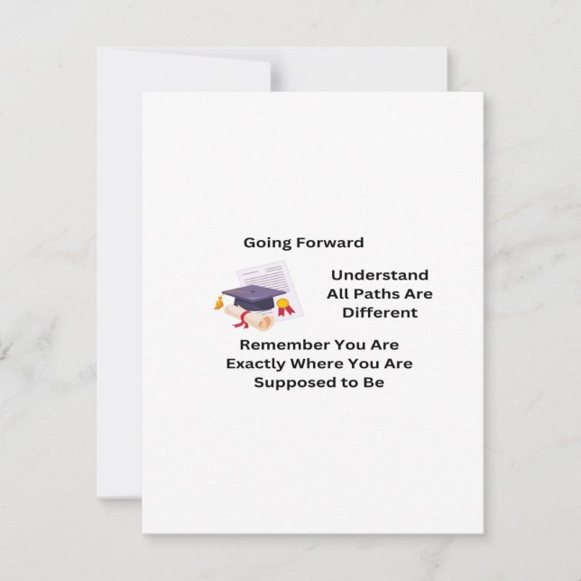 Cartes Pour Fêtes Annuelles Aller de l'avant pour une graduation (Devant)