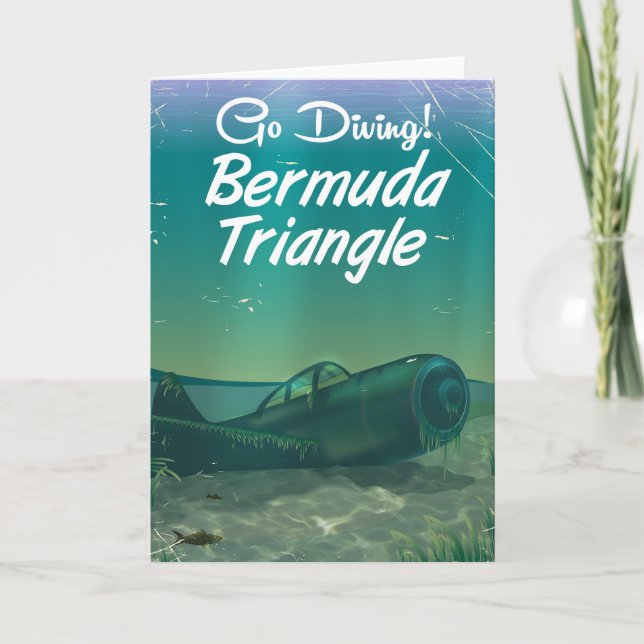 Cartes Pour Fêtes Annuelles Allez Plonger ! Affiche de voyage du triangle des  (Devant)