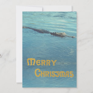Cartes Pour Fêtes Annuelles Alligator dans l'eau photo voeux de Noël