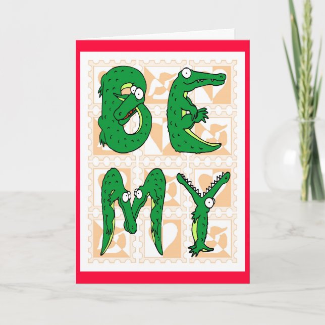 Cartes Pour Fêtes Annuelles Alligator Valentine (Devant)